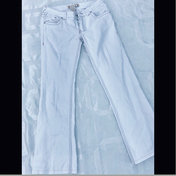 COPY - White Roxy Denim Stretch Flare Denim - Picture 2 of 5